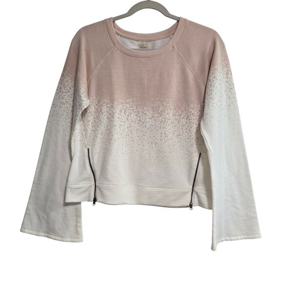 CALIA by Carrie Underwood Tops - CALIA by Carrie Underwood Effortless Zip Peach White Sweatshirt Size Small